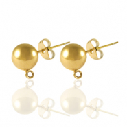Ohrringe / Ohrstecker aus Stainless Steel - Rostfreiem Stahl mit &Ouml;se 6mm Gold