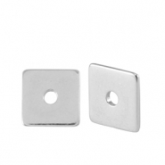 Metall Perlen DQ Disc Viereck 7mm Antik Silber (Nickelfrei)