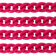 Acrylkette 22mm matt Magenta pink