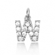 Brass TQ Metall Anh&auml;nger initial W Silver