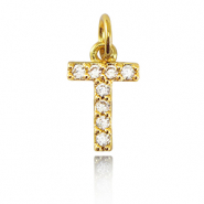 Brass TQ Metall Anh&auml;nger initial T Gold