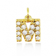 Brass TQ Metall Anh&auml;nger initial M Gold