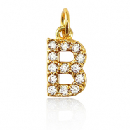 Brass TQ Metall Anh&auml;nger initial B Gold