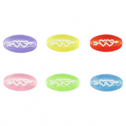 Buchstaben Perlen aus Acryl Herzen Multicolour