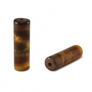 Naturstein Perlen Tigerauge Tubes Golden brown