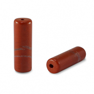 Naturstein Perlen Jaspis Tubes Rust red