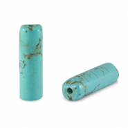 Naturstein Perlen Howlit Tubes Turquois