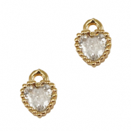 Anhänger Kristallglas Herz Crystal-gold