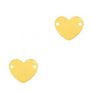 Stainless Steel - Rostfrei Stahl Anhänger / Zwischenstück Herz Gold