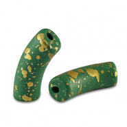 Acryl perlen Tube matt Dark green-gold