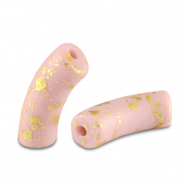 Acryl perlen Tube matt Light pink-gold