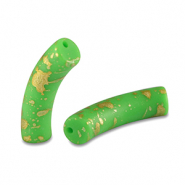 Acryl perlen Tube matt Light green-gold