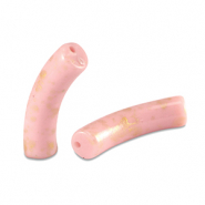 Acryl perlen Tube shiny Light pink-gold