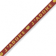 Schmuckband mit Text "j'adore" Rust red