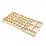 Schmuckdisplay 45-F&auml;cher f&uuml;r verschiedener Schmuck und Schmuck Karten Natural (nat&uuml;rliche Farbe Holz)