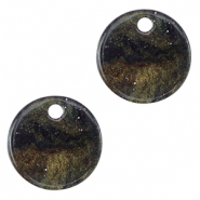 Resin Anh&auml;nger Glitzer 12mm Multicolor galaxy