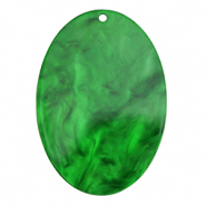 Resin Anh&auml;nger Oval Emerald green