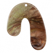 Resin Anh&auml;nger im Organicdesign Glitzer Multicolor brown