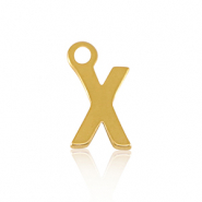 Stainless Steel - Rostfrei Stahl Anh&auml;nger Initial X Gold