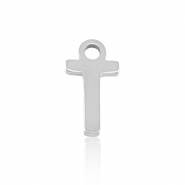 Stainless Steel - Rostfrei Stahl Anh&auml;nger Initial T Silver