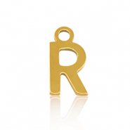 Stainless Steel - Rostfrei Stahl Anh&auml;nger Initial R Gold