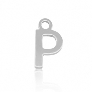 Stainless Steel - Rostfrei Stahl Anh&auml;nger Initial P Silver