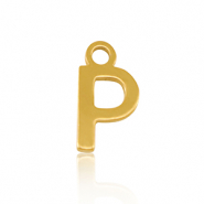 Stainless Steel - Rostfrei Stahl Anh&auml;nger Initial P Gold