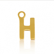 Stainless Steel - Rostfrei Stahl Anh&auml;nger Initial H Gold