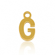 Stainless Steel - Rostfrei Stahl Anh&auml;nger Initial G Gold