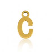 Stainless Steel - Rostfrei Stahl Anh&auml;nger Initial C Gold