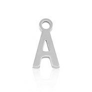 Stainless Steel - Rostfrei Stahl Anh&auml;nger Initial A Silver