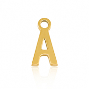 Stainless Steel - Rostfrei Stahl Anh&auml;nger Initial A Gold