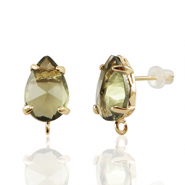 Ohrringe / Ohrstecker aus Kristallglas mit Öse Tropfen Brown-gold