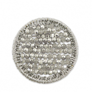 Gehäkelte Anhänger mit Facettperlen 35mm Grey