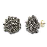 Top Facett Perlen Ohrringe mit &Ouml;se Silver