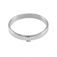 Stainless Steel - Rostfrei Stahl Schmuckzubeh&ouml;r Ringe mit &Ouml;se Silver