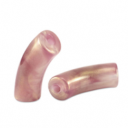 Tube Acrylperlen shiny Golden vintage pink