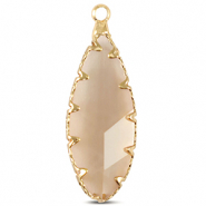 Anh&auml;nger Kristallglas Oval Black diamond-gold