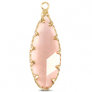 Anhänger Kristallglas Oval Pink-gold