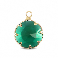 Anh&auml;nger Kristallglas 13mm Classic green-gold