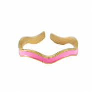 Ringe aus Stainless Steel - Rostfreiem Stahl Gold-neon pink