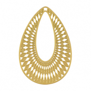 Stainless Steel - Rostfrei Stahl Anh&auml;nger Bohemian Tropfen Gold