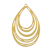 Stainless Steel - Rostfrei Stahl Anh&auml;nger Bohemian Tropfen Gold