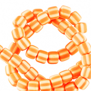 Polymer Perlen 6mm Orange-white