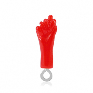 Resin Anhänger "Mano Fico" Red-silver