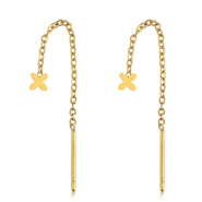 Ohrringe aus Stainless Steel - Rostfreiem Stahl Blume Gold