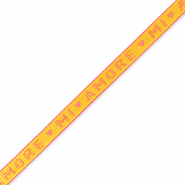Schmuckband mit Text "mi amore" Yellow-coral pink