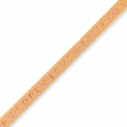 Schmuckband mit Text "love faith hope" Coral red-gold