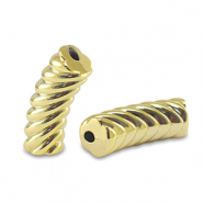 Tube Acrylperlen twisted Gold