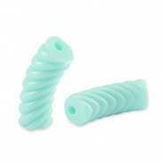 Tube Acrylperlen Twisted Soft turquoise blue